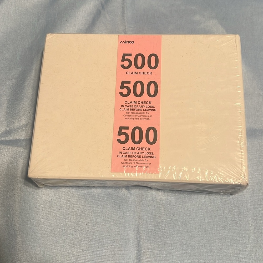 Winco pink claim checks. 500ct
